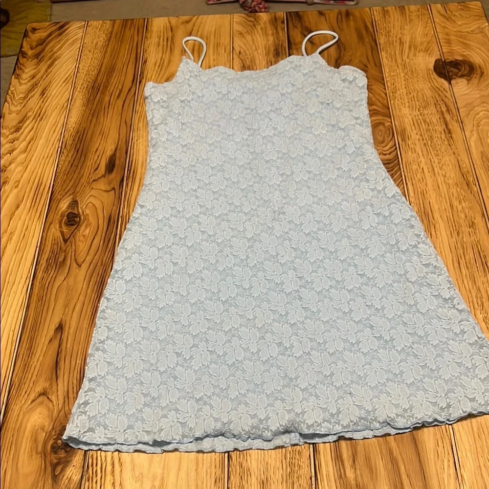 Vintage Chic Blue Lace Slip Dress Illusions by Mercury. - Picture 2 of 6